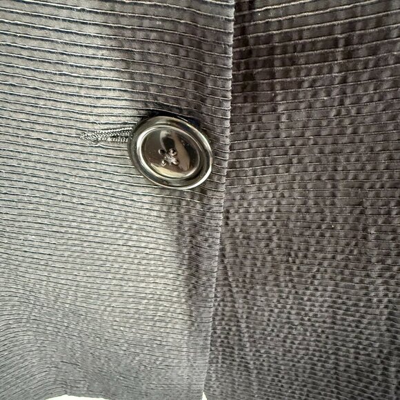 Elie Tahari Womens Black Textured 2 Button Lined Blazer Large Folded Cuffs - Picture 8 of 10